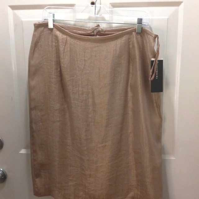 Nwt Victor Costa Shiny Straight Skirt Size 14